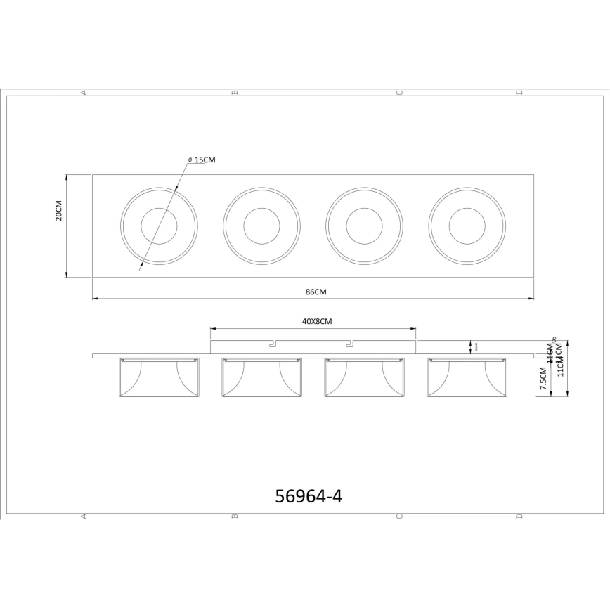 Globo - LED Stropní svítidlo LED/40W/230V 3000K 86x20 cm mosaz