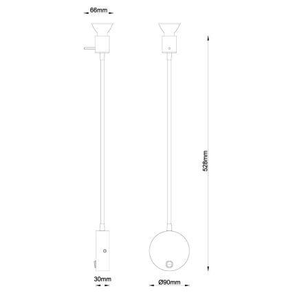 Globo - Flexibilní lampička 1xGU10/35W/230V