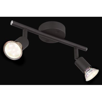 Globo - LED Bodové svítidlo 2xGU10/3W/230V černá
