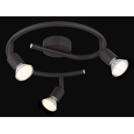 Globo - LED Bodové svítidlo 3xGU10/3W/230V černá