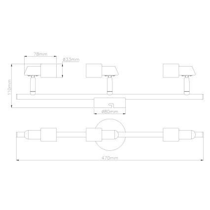 Globo - LED Bodové svítidlo 3xGU10/3W/230V