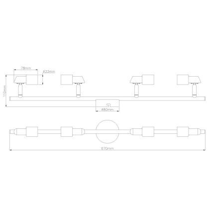 Globo - LED Bodové svítidlo 4xGU10/3W/230V