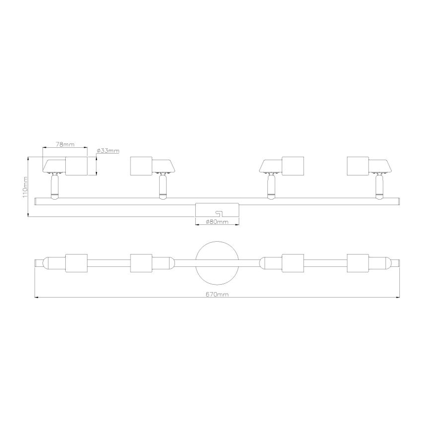 Globo - LED Bodové svítidlo 4xGU10/3W/230V