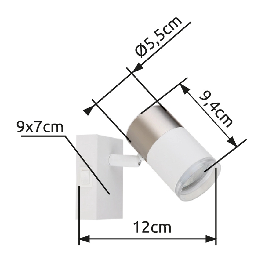Globo - Nástěnné bodové svítidlo 1xGU10/25W/230V bílá/matný chrom