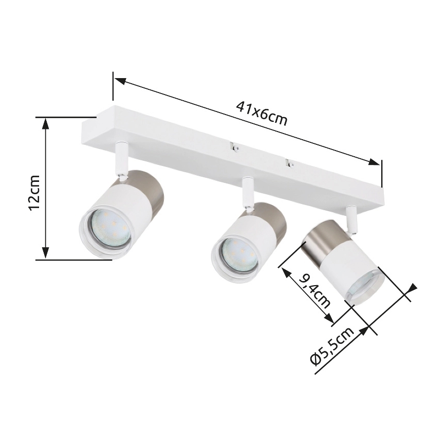 Globo - Bodové svítidlo 3xGU10/25W/230V bílá/matný chrom
