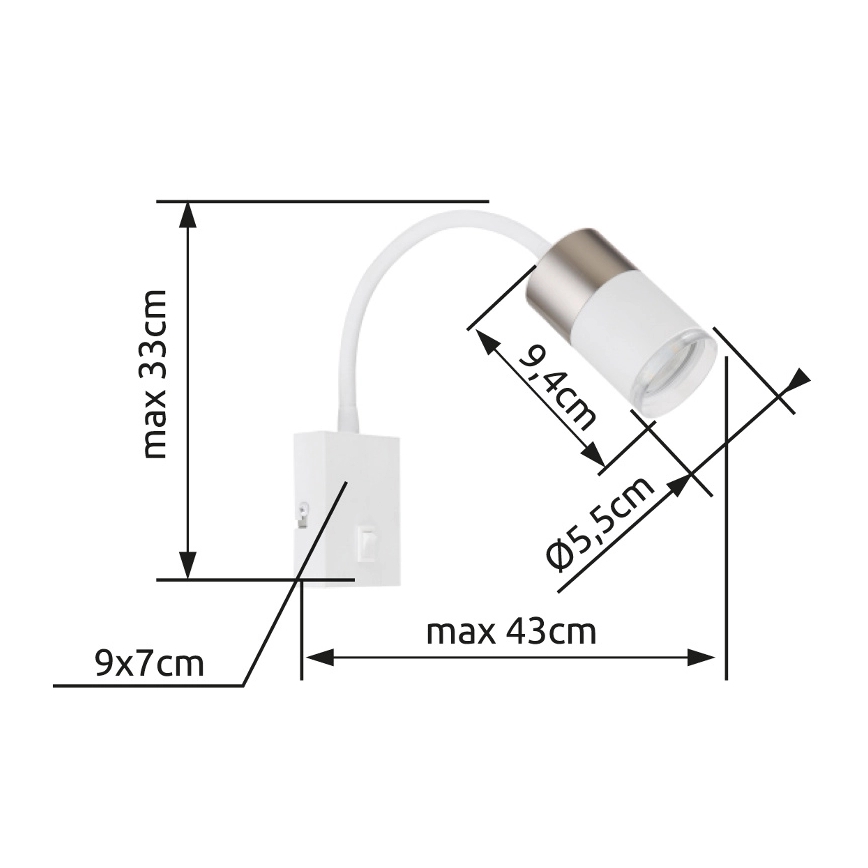 Globo - Nástěnné bodové svítidlo 1xGU10/25W/230V bílá/matný chrom