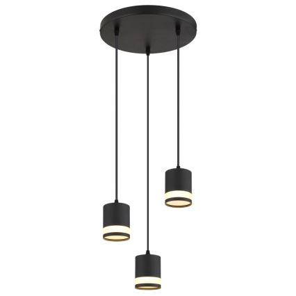 Globo - LED Lustr na lanku 3xGX53/7W/230V 3000K černá