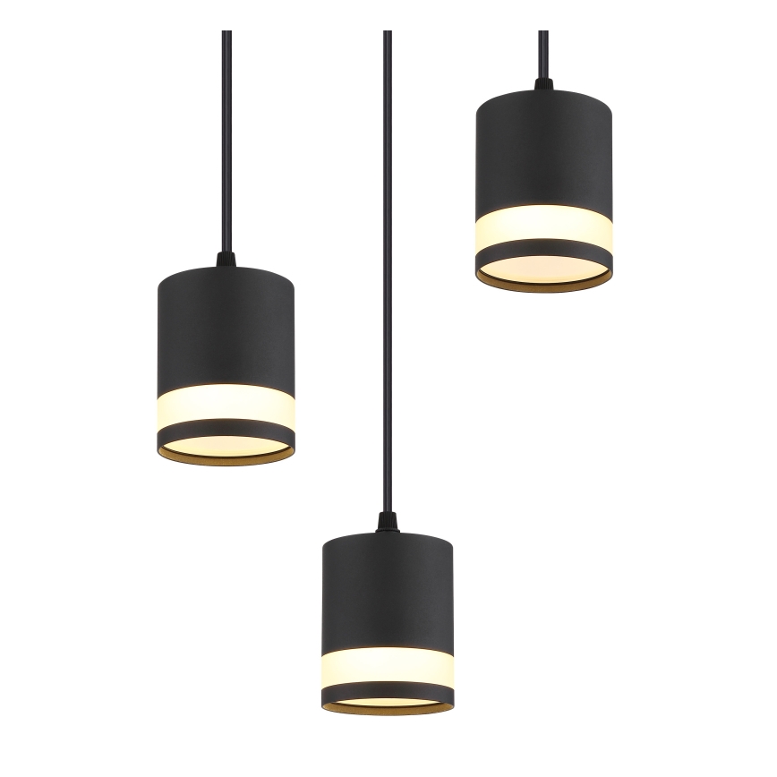 Globo - LED Lustr na lanku 3xGX53/7W/230V 3000K černá