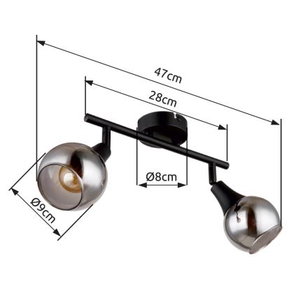 Globo - Bodové svítidlo 2xE14/40W/230V černá