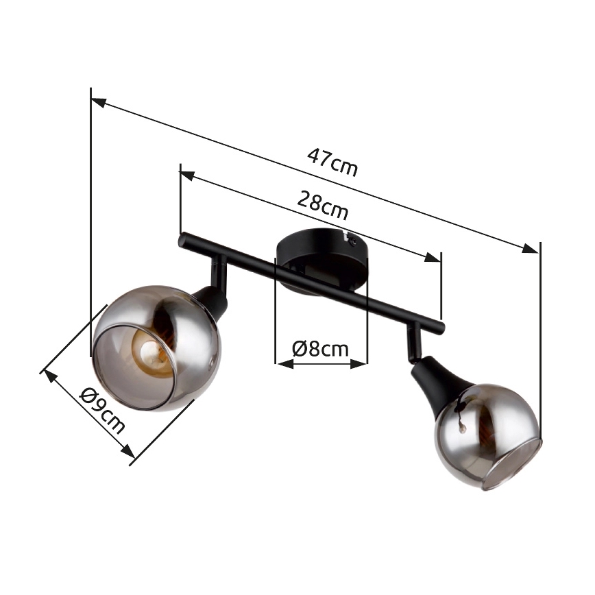 Globo - Bodové svítidlo 2xE14/40W/230V černá