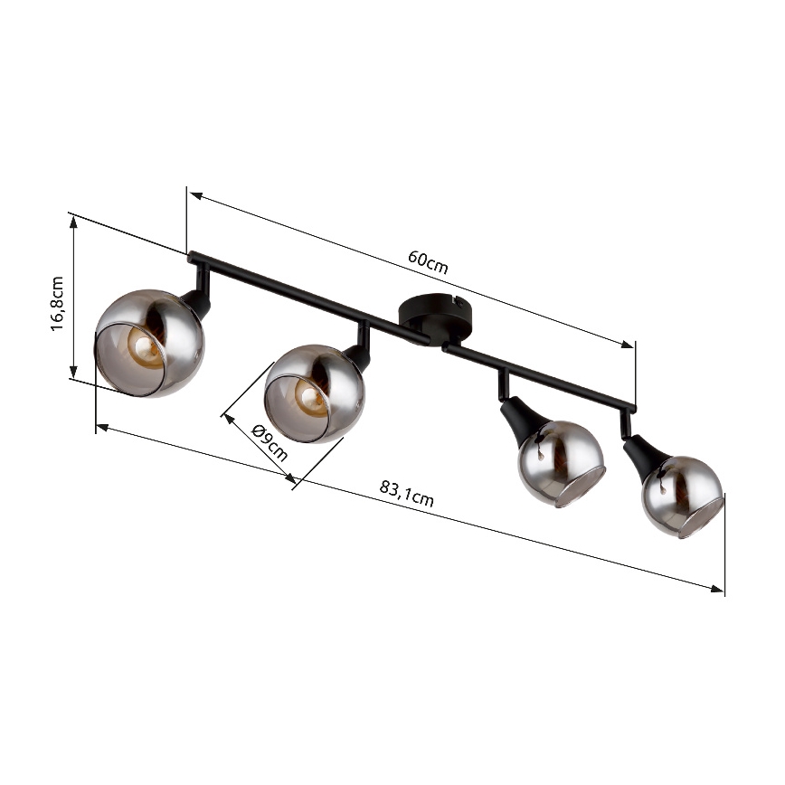 Globo - Bodové svítidlo 4xE14/40W/230V černá