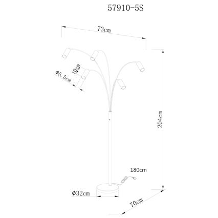 Globo - Stojací lampa 5xGU10/35W/230V