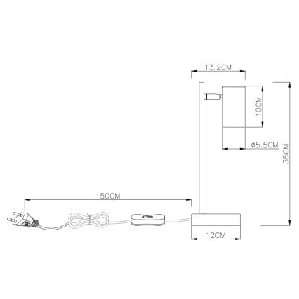 Globo - Stolní lampa 1xGU10/5W/230V šedá/hnědá