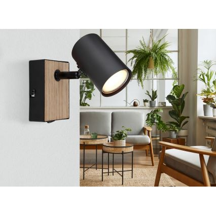 Globo - Nástěnné bodové svítidlo 1xGU10/25W/230V černá/hnědá