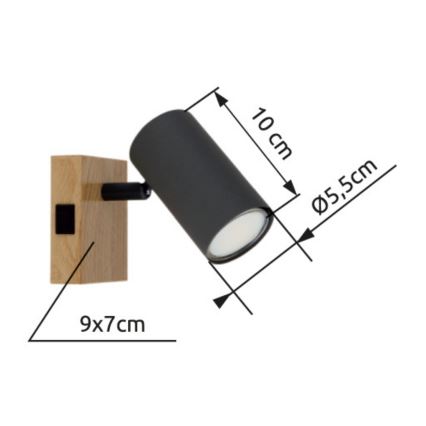 Globo - Nástěnné bodové svítidlo 1xGU10/25W/230V šedá/hnědá