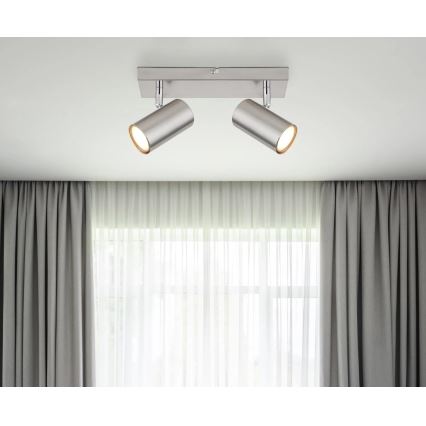Globo - Bodové svítidlo 2xGU10/35W/230V matný chrom