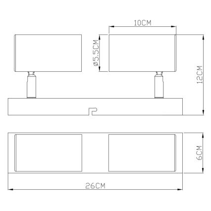 Globo - Bodové svítidlo 2xGU10/35W/230V šedá/hnědá