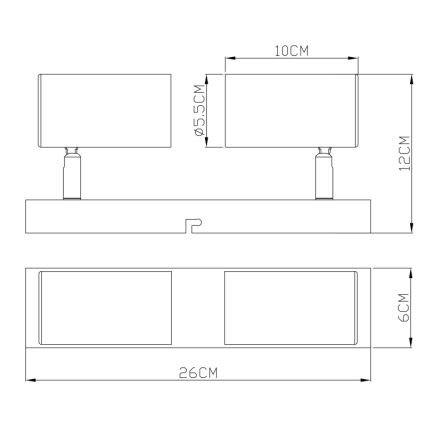 Globo - Bodové svítidlo 2xGU10/35W/230V černá/mosaz