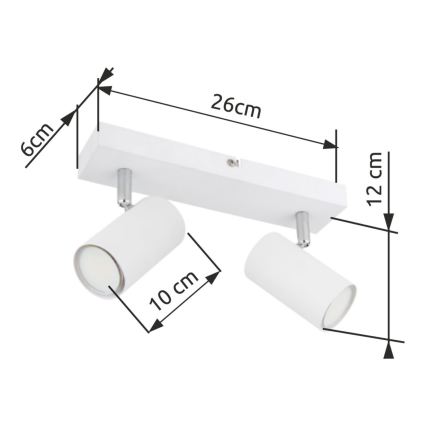 Globo - Bodové svítidlo 2xGU10/35W/230V bílá