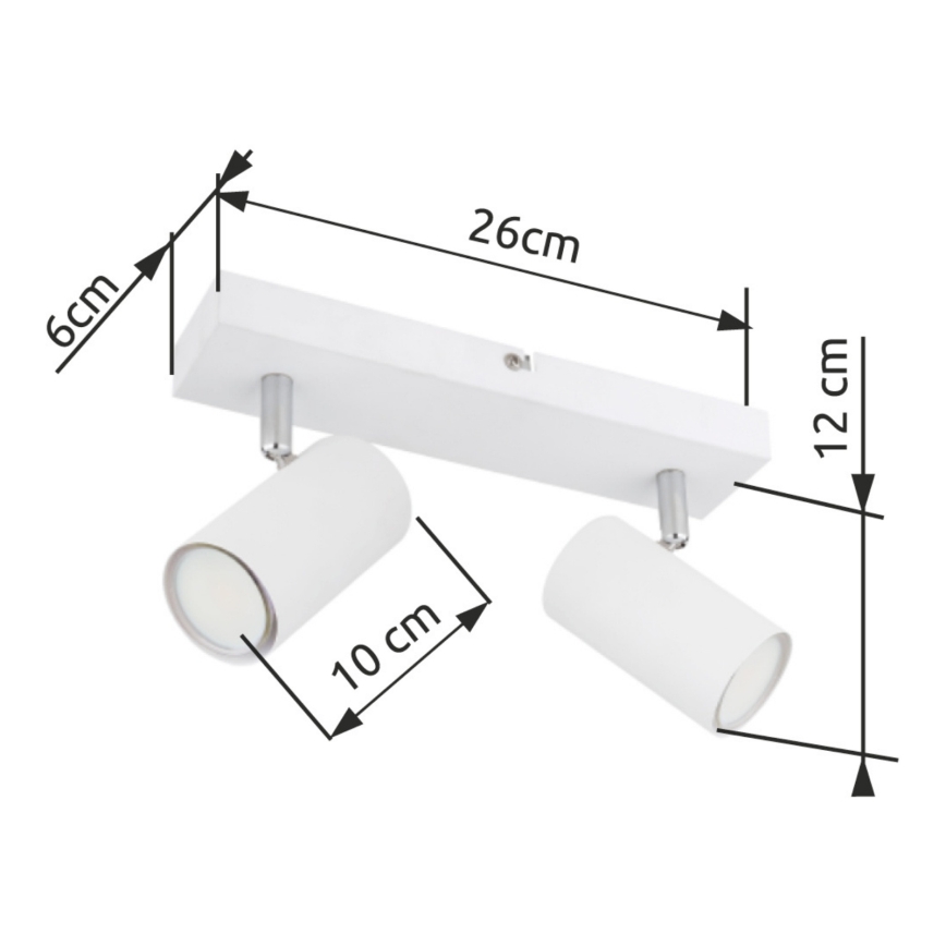 Globo - Bodové svítidlo 2xGU10/35W/230V bílá