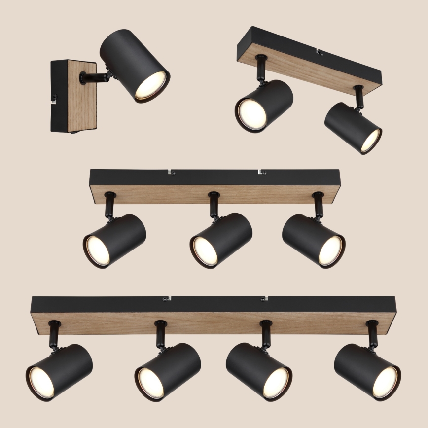 Globo - Bodové svítidlo 3xGU10/35W/230V černá/hnědá