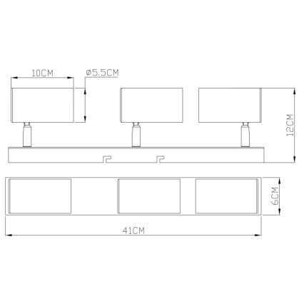 Globo - Bodové svítidlo 3xGU10/35W/230V šedá/hnědá