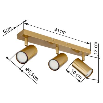 Globo - Bodové svítidlo 3xGU10/35W/230V zlatá
