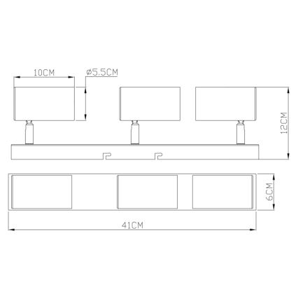 Globo - Bodové svítidlo 3xGU10/35W/230V černá/mosaz