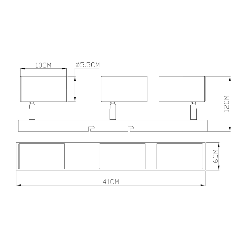 Globo - Bodové svítidlo 3xGU10/35W/230V černá/mosaz