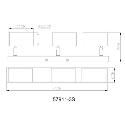 Globo - Bodové svítidlo 3xGU10/25W/230V