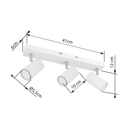 Globo - Bodové svítidlo 3xGU10/35W/230V bílá
