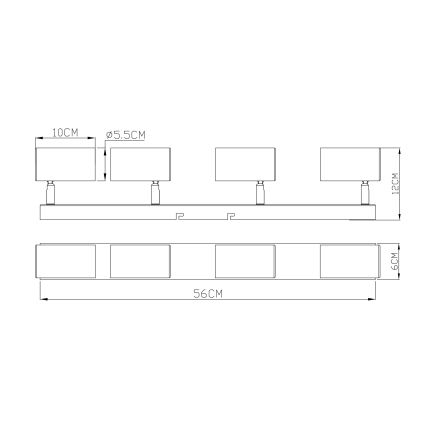 Globo - Bodové svítidlo 4xGU10/35W/230V černá