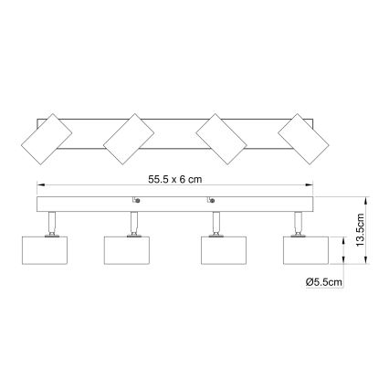 Globo - Bodové svítidlo 4xGU10/35W/230V černá/hnědá