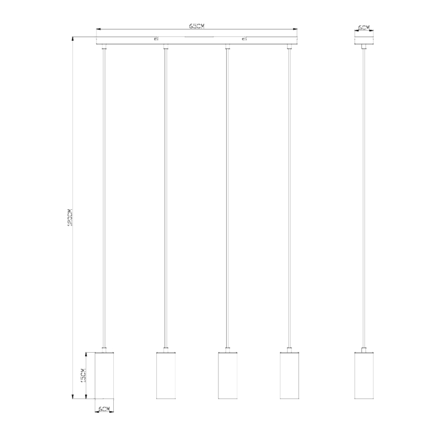 Globo - Lustr na lanku 4xGU10/35W/230V černá