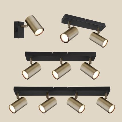 Globo - Bodové svítidlo 4xGU10/35W/230V černá/mosaz