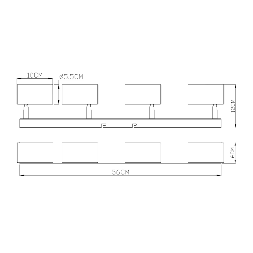 Globo - Bodové svítidlo 4xGU10/35W/230V černá/mosaz