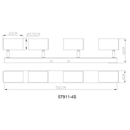 Globo - Bodové svítidlo 4xGU10/25W/230V