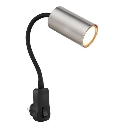 Globo - Nástěnné bodové svítidlo do zásuvky 1xGU10/35W/230V matný chrom