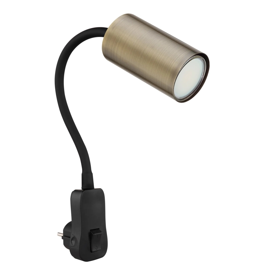 Globo - Nástěnné bodové svítidlo do zásuvky 1xGU10/25W/230V černá/mosaz