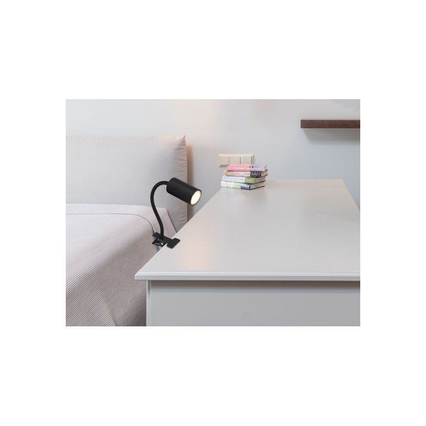Globo - Flexibilní lampa s klipem 1xGU10/25W/230V černá