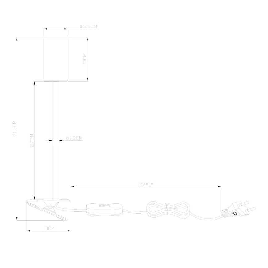 Globo - Flexibilní lampa s klipem 1xGU10/25W/230V černá