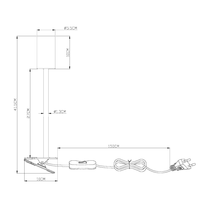Globo - Flexibilní lampa s klipem 1xGU10/25W/230V šedá/hnědá