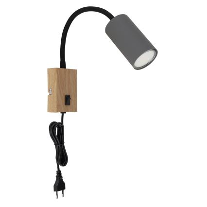 Globo - Flexibilní nástěnná lampa 1xGU10/25W/230V šedá/hnědá