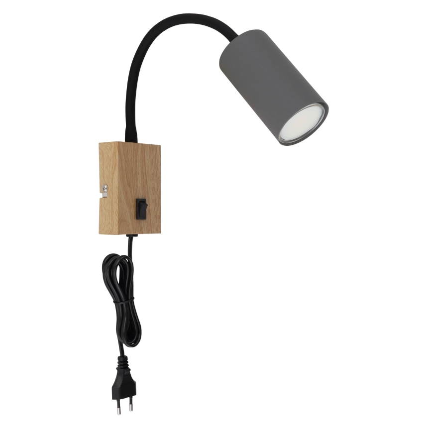 Globo - Flexibilní nástěnná lampa 1xGU10/25W/230V šedá/hnědá