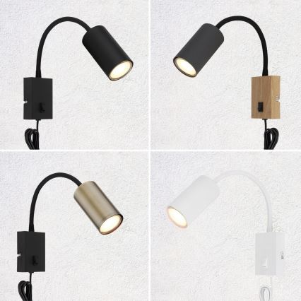 Globo - Flexibilní nástěnná lampa 1xGU10/25W/230V černá/mosaz