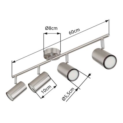 Globo - Bodové svítidlo 4xGU10/25W/230V matný chrom