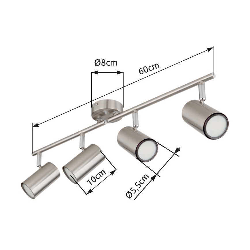 Globo - Bodové svítidlo 4xGU10/25W/230V matný chrom