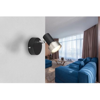 Globo - Nástěnné bodové svítidlo 1xGU10/25W/230V černá/stříbrná