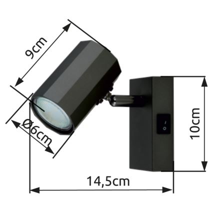 Globo - Nástěnné bodové svítidlo 1xGU10/25W/230V černá