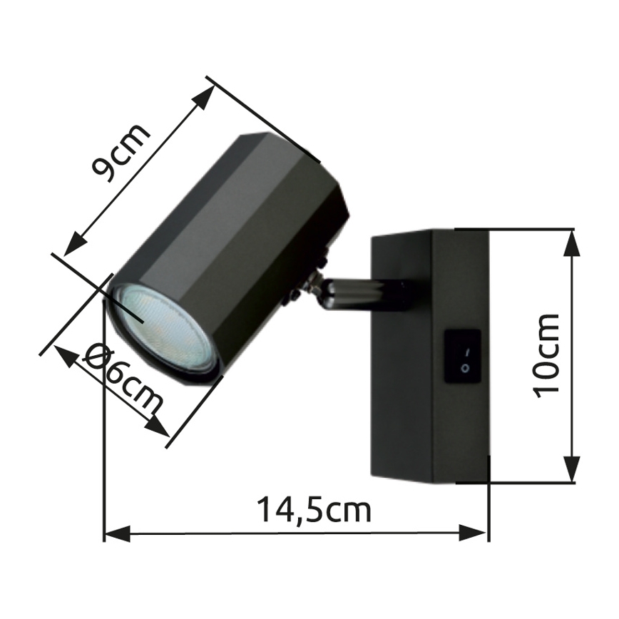 Globo - Nástěnné bodové svítidlo 1xGU10/25W/230V černá